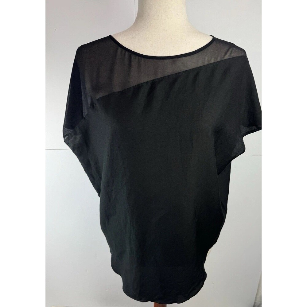 Helmut Lang $345 Asymmetrical Cotton/Silk Contrast Top Size: P (Petite)